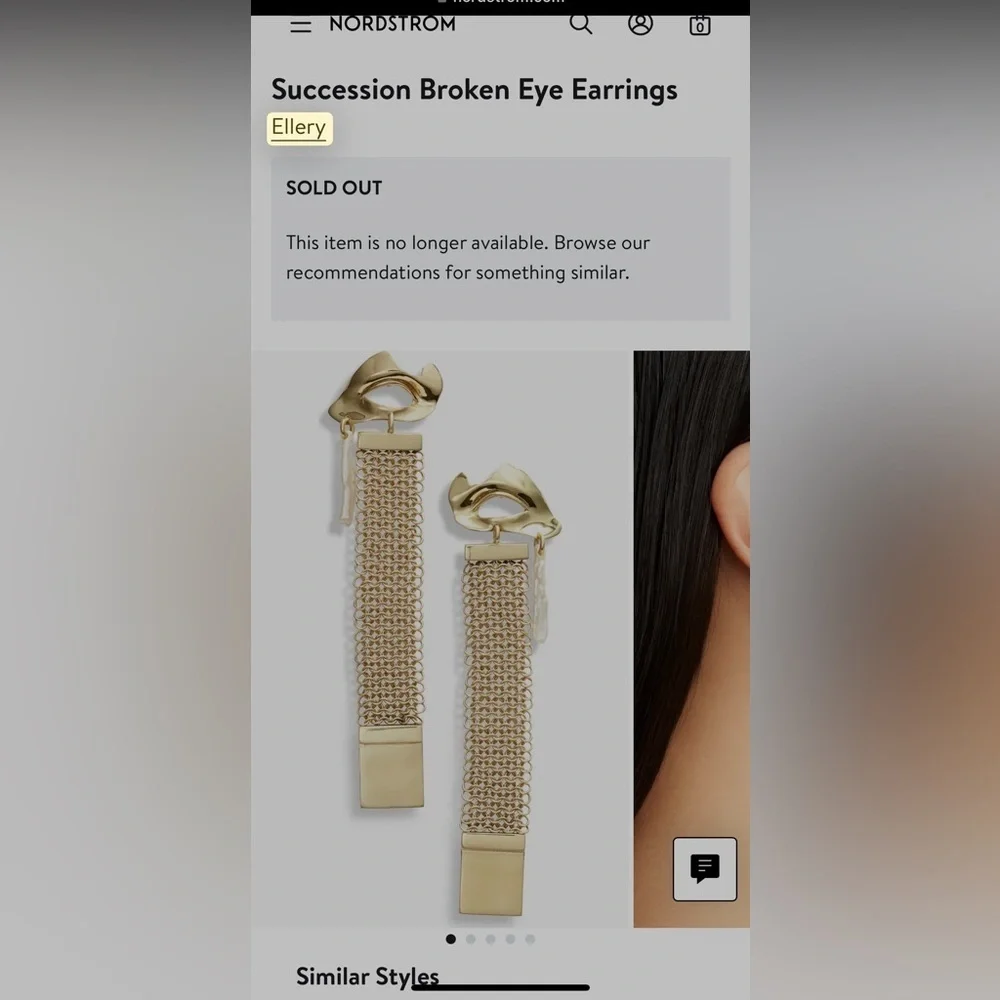 Ellery “Succession Broken Eye” Gold Statement Chain Tassel Earrings – Rare - Picture 10 of 13